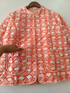 Veste matelassée en coton imprimé floral réversible, faite à la main, style bohème, pour femme, été/hiver - Product Image 5