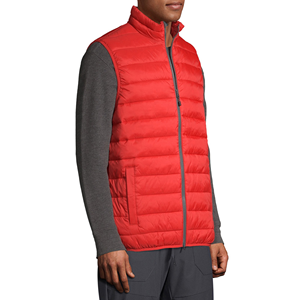 <b>Mens</b> Red Lightweight Quilted Puffer Vest Stand Collar Zip Up <b>Warm</b> Sleeveless Winter <b>Jacket</b> - Product Image 5