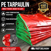 Bâche en PE laminé robuste, résistante aux déchirures, imperméable, pliable, occultante, unie, pour la protection des toits et des chantiers de construction