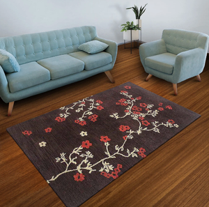 Tapis KNOT RUG en laine tuftée à la main, haute qualité, motif floral moderne, fait main, écologique, pour salon, chambre d'enfant, hôtels, bureau - Product Image 1