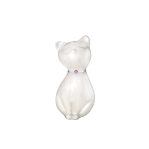 Urne commémorative stylisée Chat Noir de Minuit – Sculpture commémorative pour animaux de compagnie finie à la main avec breloque collier scintillante - Product Image 1