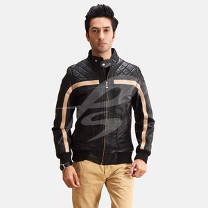 Chaqueta de Motociclista Reversible de Cuero Genuino Negro para Hombre, con Logotipo Personalizado, Impermeable, Estilo Biker, Ajustada, con Cuello Redondo y Cierre de Cremallera, Casual - Product Image 2