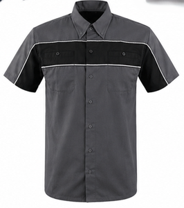 เสื้อเชิ้ตแขนสั้นผู้ชายลำลอง คอปกป๊อปลินบล็อกสี ใส่ได้ในฤดูร้อน - Product Image 5