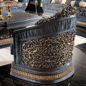 Ensemble de canapés en teck de luxe écologique haut de gamme, style royal européen classique, sculpté à la main, meubles d'entrée pour salon - Product Image 4