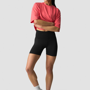 Premium Quality Short Sleeves Cropped Tee <b>Shirt</b> for Women's Regular Fit Activewear Custom Logo Cotton/<b>Polyester</b> Boxy Crop Top - Product Image 4