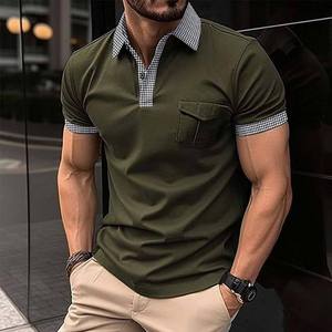 Camisa de Manga Corta para Hombre, Tallas Grandes, Estilo Europeo Americano, Transpirable, Ecológica, con Bolsillo y Botones, Venta al Por Mayor, Excelente Calidad - Product Image 3