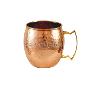 Mug à Moscow Mule en cuivre de qualité supérieure |   Mug à cocktail en cuivre pur martelé |   Mug à boisson artisanal pour la bière, la vodka, les cocktails, utilisation en bar - Product Image 1