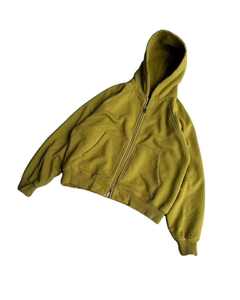 Sweat à capuche pour homme en molleton 100% coton, de haute qualité, délavé à l'acide, effet usé, brodé, écologique, avec logo personnalisé. - Product Image 6