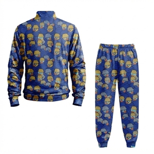 Ensemble de survêtement décontracté deux pièces léger pour homme : sweat-shirt demi-zip et pantalon de jogging large – Collection Automne Hiver - Product Image 3
