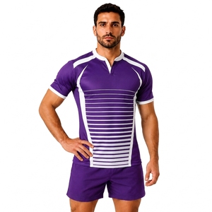 Maillot de rugby pour homme, manches courtes, chemise de sport, entraînement athlétique, tenue de performance pour les matchs en plein air - Product Image 1