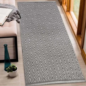 Tapis de bain rectangulaire en coton géométrique scandinave, antidérapant avec dos en caoutchouc, épaisseur moyenne, pour usage domestique (vente en gros) - Product Image 1