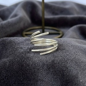 925 Sterling Silver Open <b>Ring</b> Resizable Geometric Multi Layer Adjustable Band for Women Party Gift - Product Image 5