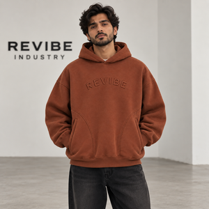 Sweat-shirt à capuche pour homme, coupe oversize, avec broderie sur la poitrine, en molleton de coton épais, coupe décontractée, vêtements décontractés OEM - Product Image 1