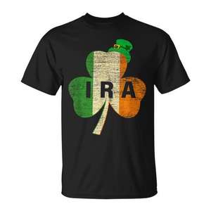 Camiseta Irish Shamrock con la bandera de Irlanda y texto Ira para el día de San Patricio - Product Image 1
