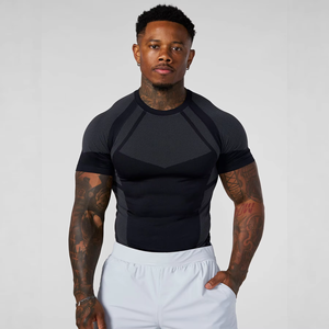 Custom <b>Compression</b> Fitness T <b>Shirt</b> Manufacturer Gym Workout Performance Wear Cotton Polyester Spandex OEM ODM Private Label Bulk - Product Image 6