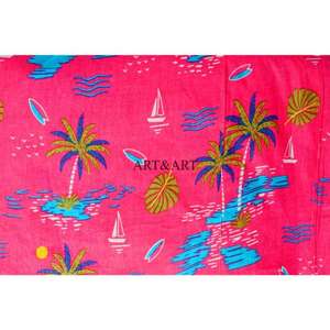 Tissu indien artisanal en coton doux, imprimé floral moderne de Jaipur, léger, tissé, pour sacs, rideaux et robes - Product Image 5