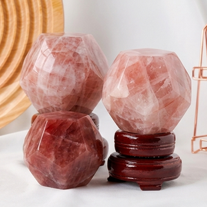 Calcita Roja Natural, Dodecaedro de Cristal, Piedra Geométrica, Dodecaedro de Ágata, Gema Curativa, Venta al por Mayor - Product Image 4