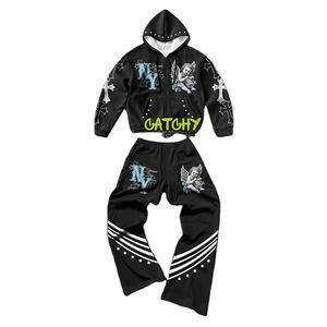 ชุดวอร์มพิมพ์ลายพัฟฟ์ OEM เสื้อฮู้ดดี้ กางเกงจ็อกเกอร์ ชุดกีฬา สำหรับออกกำลังกาย ฟิตเนส และกิจกรรมกลางแจ้ง - Product Image 5