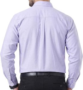 <b>Prime</b> Core Mens 100 Percent Cotton Oxford Shirt Long Sleeve Dress Shirts for Men Button Down Work Casual Shirt with Pocket - Product Image 2