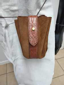 Medieval Vintage Waist Eco-Party Belt Purse <b>Small</b> Costume Accessory Viking <b>Leather</b> Buckle Waterproof Lightweight Money Pouch <b>Bag</b> - Product Image 1