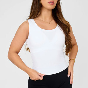 Women's <b>Mesh</b> Seamless Slim Fit Vest Sleeveless Cotton Jersey Stretchable Material Yoga Wear Gym Workout Tank <b>Top</b> - Product Image 5