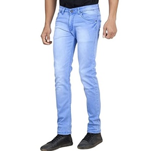 New Stylish Men's Casual Denim <b>Jeans</b> Breathable Mid <b>Waist</b> Skinny Stretchy Pants for Spring - Product Image 1