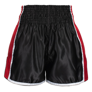 Shorts de Boxeo Muay Thai Personalizables al por Mayor de Alta Calidad, 100% Poliéster, Tela Negra Ecológica - Product Image 2