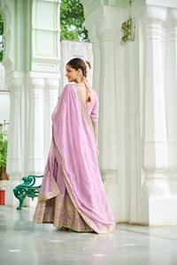 ชุดเดรส Anarkali สำหรับงานแต่งงานแบบอินเดียและปากีสถาน ดีไซน์ใหม่ ทำจากผ้า Faux Georgette พร้อมงานปัก - Product Image 3