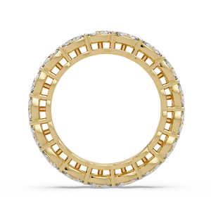 Anillo de Eternidad Clásico de Oro de 14K, Doble Hilera de Diamantes Cultivados en Laboratorio con Corte Marquesa, Anillo de Compromiso y Matrimonio Entrecruzado, Joyería para Mujer - Product Image 4