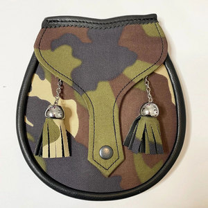 Top Selling Scottish Leather Sporran Real Leather Body-Camouflage with <b>Chain</b> <b>Belt</b> Custom OEM ODM - Product Image 1