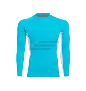 Factory Supply High Collar Breathable Quick Dry Spandex/Nylon Long <b>Mens</b> <b>Compression</b> <b>Shirt</b> Long Sleeve Rashguard - Product Image 4
