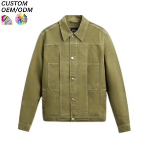 แจ็คเก็ตยีนส์วินเทจคุณภาพสูงแบบฟอกสีสไตล์ทรัคเกอร์สำหรับผู้ชาย เสื้อผ้าลำลองแนวสตรีทแวร์ ผ้าฝ้าย 100% รับผลิตแบบ OEM ODM สำหรับการผลิตขายส่ง - Product Image 3