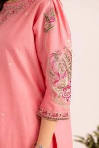 Salwar Kameez en coton brodé rose pour femmes, vêtements ethniques traditionnels amples, style Inde Pakistan, toutes saisons, fête, mariage - Product Image 6