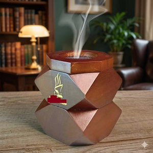 Ensemble brûleur d'encens en bois de santal rustique fait main, gravure calligraphique arabe, usage religieux, aromathérapie toutes saisons, écologique 100% - Product Image 6
