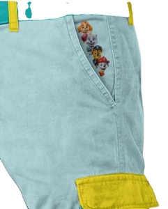 Nouveau thème 100% coton décontracté Cargo Shorts respirant mi-taille avec fermeture à cordon de serrage et logo avant motif solide - Product Image 4