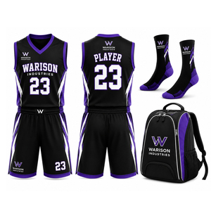 Warison Industries Custom Basketball Uniform Kit Jersey Shorts Socks Backpack Set Sublimation Team Wear Unisex Adult - Product Image 5