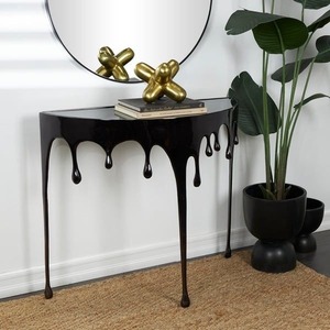 Table basse en métal avec design en feuilles, meubles décoratifs contemporains pour salon, moderne, non pliable, fabriqué en Inde - Product Image 3