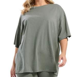 Camiseta Oversize para Mujer, Corte Holgado, Algodón, Manga Corta, Informal, Verano, Personalizable con Logotipo, Venta al Por Mayor, Moda Urbana - Product Image 3