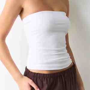 Gym Tube <b>Top</b> Strapless Fitness Sport Breathable Soft Bodycon Double Layer Cropped Yoga Tank <b>Tops</b> Women 100% Cotton Short Front - Product Image 4