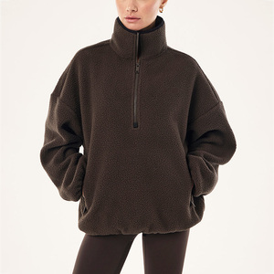 Veste Sherpa personnalisée pour femmes, veste d'hiver de haute qualité, vêtements en polaire Sherpa avec logo personnalisé en gros, OEM - Product Image 5