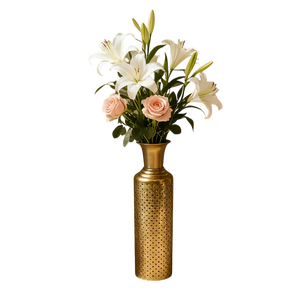 Contemporary Stainless Steel Tabletop Vase Handmade <b>Honeycomb</b> Design Metal <b>Decor</b> Use For Hotel <b>Decorative</b> - Product Image 5