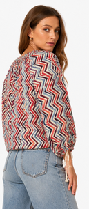 Camisa multicolor con detalle de lazo en chevron - Product Image 4