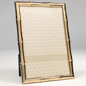 Modern <b>Gold</b> Bamboo Textured <b>Picture</b> <b>Frame</b> Chinoiserie Style Metal Photo Holder Bamboo Effect <b>Frame</b> for Home Decoration - Product Image 3