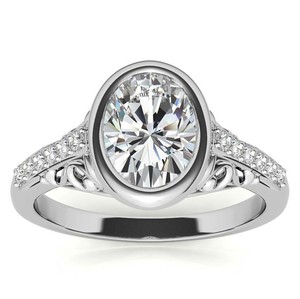 Bague de luxe en moissanite certifiée, taille ovale géométrique, en argent sterling 925, pour fiançailles, mariage, anniversaire, solitaire, promesse - Product Image 1