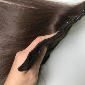 Venta al por mayor marrón Clip-In Color 100% virgen vietnamita extensiones de cabello de alta calidad onda del cuerpo rizado recto estilo natural - Product Image 4
