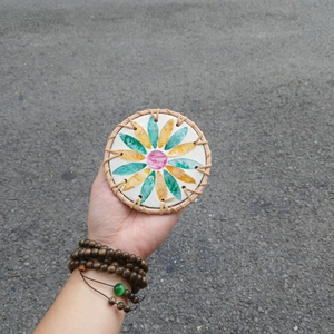 Handmade <b>Wicker</b> Bag Mother of Pearl Inlay Decorative Supplier for Mother's Day and Christmas - Product Image 5