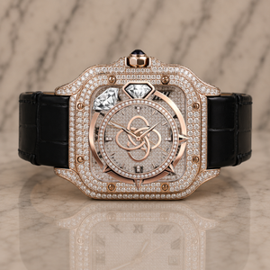 Montre de luxe pour homme en moissanite VVS, entièrement sertie de diamants, bracelet en acier inoxydable - Product Image 1