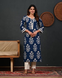 Women Cotton Straight Printed Kurti Soft Breathable <b>Kurta</b> for Office & Casual Use Stylish Ethnic Long <b>Kurta</b> for Ladies Trendy - Product Image 2