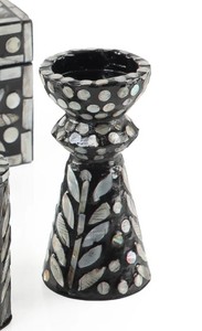 Luxury Black Mother of Pearl Resin <b>Bakhoor</b> Burner Gift Set Mabkhara Arabic <b>Oud</b> Incense Home Fragrance Decor - Product Image 1
