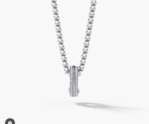 Transfer Beads <b>Necklace</b> 10K Solid Gold Lab Grown Diamond Vintage Sporty Unisex Non-fading Accessories All-<b>match</b> Personality - Product Image 1